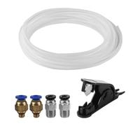 3D Printer PTFE Tube Set 2.5mm ID 4mm OD with Pipe Cutter and Quick Fittings, 10m Feed Line Replacement Set for Maintenance Work and Setup Tasks