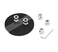 3D Printer Timing Belt Kit with 5 Pieces of 20 Teeth Timing Wheels and Rubber Open Synchronous Belt for 6 mm Width - Aluminum Alloy Transmission Components for CNC Lathe and