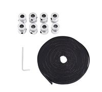 3D Printer Timing Pulley Set, 2GT Pulley with 8mm Bore and 5M 6mm Wide Rubber Belt, Aluminum Alloy Synchronous Drive Kit with Screws for 3D Printer DIY Projects