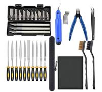 3D Printer Tool Kit, 34pcs 3D Print Accessories with Deburring Tool, Wire Cutters, Diamond Files and Storage Bag, Compatible with FDM & Resin Printers for Removing Supports, Smoothing and Finishing