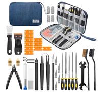 3D Printer Tool Set, 46-Piece 3D Printer Accessories and Cleaning Kit for All FDM/SLA Printers with Mouth Cleaner, Scraper, 5 Types of Files, Brushes