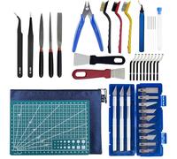 3D Printer Tool Set & Accessories Kit, 42 Pieces 3D Printer Tool Kit with Cleaning Needles, Wire Brushes, Deburring Pliers, Scraper, Files & Storage Bag, for Cleaning and Maintenance