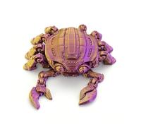 3d Printer Toys 3-d Printed Stuff Cybernetic Crab 11cm/4.3in Back can be Opened for Home Office Executive Desk Decoration-Purple Gold