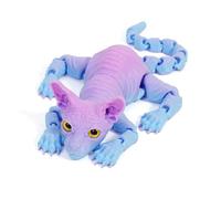 3d Printer Toys 3d Printed Animal Sphynx Cat Movable Joints for Home Office Executive Desk Decoration-Dark Sea||22cm