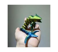 3d Printer Toys 3d Printer Animals Bone Shark for Stress Relief Home Office Decompression Decor Executive Desk Toys-Blue Gold