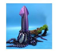 3d Printer Toys Fidget Animals Deep Sea Squid 32cm/12.6in Articulated for Home Office Executive Desk Decoration Surprise Fantasy Gifts-Black Purple
