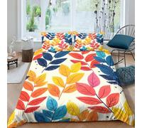 3D Printing Art Leaves Duvet Cover Sets Suitable for Boys Girls And Adults Freshness Duvet Cover King Size（220x240cm） Soft Microfibre Bedding Set 3 Pcs with Pillow Cases