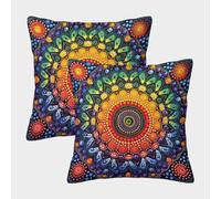 3D Printing Bohemian Mandala Pillow Case Bohemian Mandala Pillow Case Cushion Decorative Super Soft Pack of 2 For Terraces Tents Balconies And Sofas 40x40cm