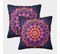 3D Printing Bohemian Mandala Pillow Case Bohemian Mandala Pillow Case Cushion Garden Cushion Super Soft Pack of 2 Upholstered Sofa Beds 45x45cm