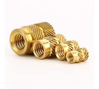 3D Printing Brass Hot Melt Insert Nuts, SL Type Double Twill Knurled Injection Nut, M3 100Pcs, Copper Threaded Inserts, ID X OD X L(M3 X D4.6 X L7.0)