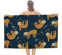 3D Printing Cartoon Animal Sloth Beach Towels, Perfect For Beach Bath Pool And Spa For Both Adults And Kids, Over Sized Super Soft Absorbent Large Towels 70 X 150 Cm