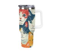 3D Printing Cats Leakproof Thermal Travel Mug - Stainless Steel - Keeps Drinks Hot Or Cold - Ideal for Travel and Outdoor Use 40oz