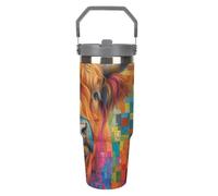 3D Printing Colorful Cow Reusable Travel Mug - Stainless Steel - Leakproof and Insulated - Ideal for Car, Office, and Outdoor Use 30oz