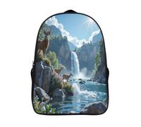 3d printing cool animal travel backpack wild deer two compartment large capacity bag comfortable with side mesh pouch casual daypack-16,casual rucksack for school or traveling