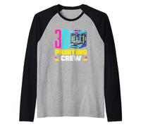 3D Printing Crew Maker Space School Robotics Team Raglan Baseball Tee