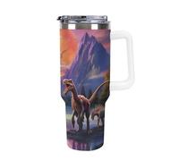 3D Printing Dinosaur Large Insulated Travel Cup - Stainless Steel - Leakproof - Ideal for Hot and Cold Drinks - Includes Straw 40oz
