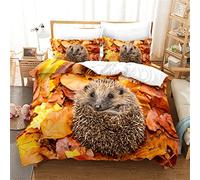 3D Printing Double duvet covers set Hedgehog Double bedding set Soft Microfiber duvet cover double with Zipper Closure duvet cover + 2 pillowcases 50x75cm (19.7"x29.5")