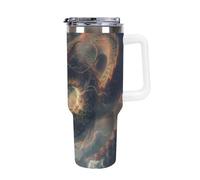 3D Printing Dragon Insulated Travel Mug - Stainless Steel - Keeps Beverages Hot Or Cold - Leakproof with Straw and Cleaning Brush 40oz