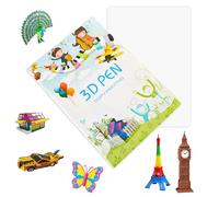 3D Printing Drawing Book 3D Pen templates Reusable Colorful Template with 40 Patterns on Thick Paper with Transparent Plastic Copy Board DIY Gift for Children