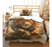 3D Printing Duvet Cover Set Lion Comforter Cover With Pillow Cases Set Bedding Cover for Women & Men’s Child Bedroom, Guestroom Single（135x200cm）