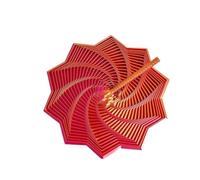 3D Printing Expanded Sensory Fidget Star Model, Visual Illusion Hexagon Whirling Spiral Whirling Spiral Board Game(11.5cm-Red Gold)
