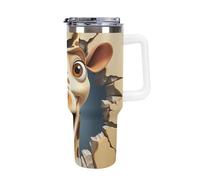 3D Printing Giraffe Reusable Travel Mug - Stainless Steel - Leakproof and Insulated - Includes Straw and Cleaning Brush 40oz