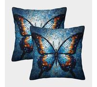 3D Printing Gorgeous Butterfly Seat Cushion Cover Gorgeous Butterfly Pillow Case Cushion Decorative Super Soft Pack of 2 For Home Sofa Decoration Gifts 45x45cm