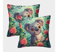 3D Printing Koala Seat Cushion Cover Koala Pillow Case Cushion Garden Cushion Super Soft Pack of 2 Upholstered Sofa Beds 45x45cm
