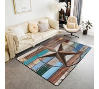 3D Printing Nursery Rug Retro Five-Pointed Star Rug,Bedroom Non-Slip Rug Carpet Living Room Rugs,Kids Room Decoration Large Carpet Home Hallway Decor 90 X 150 Cm - Polyester Material - E -232244411524