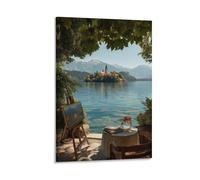 3D Printing Painting by The Lake Canvas Prints Wall Art Picture Print Cultural Landscape Giclee Cultural Landscape Artwork Harmless Natural Resilience for Living Room Bedroom 12x18inch(30x45cm)