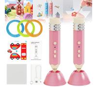 3D Printing Painting Pen, A Creative Modeling and DIY Craft Kit with Refills, Low-Temperature Artistic 3D Graffiti Drawing Tool with Pla Filament and Charger, DIY Drawing Gift for Beginner(2PCS-Pink)