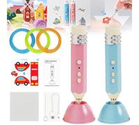 3D Printing Painting Pen, A Creative Modeling and DIY Craft Kit with Refills, Low-Temperature Artistic 3D Graffiti Drawing Tool with Pla Filament and Charger, DIY Drawing Gift for Beginner(Blue+Pink)