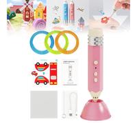 3D Printing Painting Pen, A Creative Modeling and DIY Craft Kit with Refills, Low-Temperature Artistic 3D Graffiti Drawing Tool with Pla Filament and Charger, DIY Drawing Gift for Beginner(Pink)