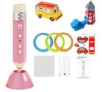 3D Printing Painting Pen, Rechargeable Low-Temperature Artistic 3D Drawing Tool, 3D Pen Set for Kids, 3D Printer Toy for Boys & Girls (Pink)