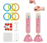 3D Printing Painting Pen, Rechargeable Low-Temperature Artistic 3D Drawing Tool with Pla Filament, Clear Copy Plate, Stencil Book, Project Guide, And Charger, DIY Drawing Gift for Beginner(Pink 2Pcs)