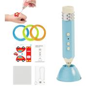 3D Printing Painting Pen, Rechargeable Low-Temperature Artistic 3D Drawing Tool with Pla Filament, Clear Copy Plate, Stencil Book, Project Guide, And Charger, DIY Drawing Gift for Beginner(Light blue)