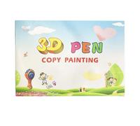 3D Printing Pen Drawing Book Drawing Book for 3D Pen - Paper Template 3D Pen | Reusable Coloured 40 Patterns Template with 2 Clear Plates, Stencils for Children
