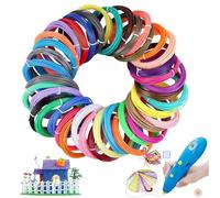 3D Printing Pen Filament Refills, 3 Rice 40 Colors PLA 1.75 mm 3D Doodle Pens Refills for Kids, 3D Printer Pen Temperature Refill Case Works Compatiblewith and Most Other Printing Pens
