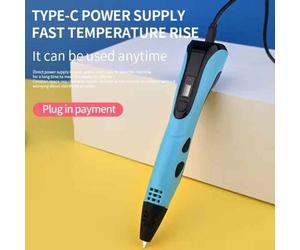 3D Printing Pen Third Generation Blue 9M Pla Filament Led
