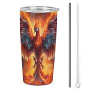 3D Printing Phoenix Thermal Travel Cup - Stainless Steel - Keeps Drinks at Optimal Temperature - Leakproof with Straw 20oz