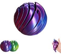 3D Printing- Toy, Gear Sensory,Stress Toys Adults For Anxiety, Twistable Desk Toy For Relaxation Office Home School Travel,Twistable Desk Toy For Relaxation,Slider For Anxiety,Purple