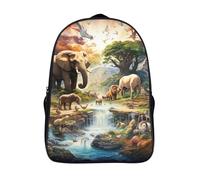 3d prints cool animal paradise school backpack wild animals two compartment cute cartoon bag comfortable adjustable padded shoulder strap laptop daypack-16inch,casual rucksack camping trips hiking