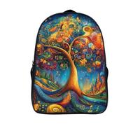 3d prints funny cool trees ergonomics bag fantasy art two compartment school rucksack sturdy adjustable padded shoulder strap laptop daypack-16inch,casual backpack for age 12 and up