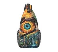 3d Psychedelic Eyes Crossbody Shoulder Bag Travel Chest Pack Sling Backpack For Men Hiking Daypack