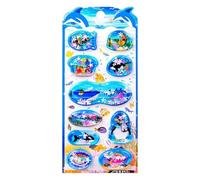 3D Puff Stickers for Children, Animal Motif, Sea Creatures Decals, 3D Comic Puff Sticker, for Notebook, Scrapbooking, Planner, Diaries, Laptops, Mobile Phone, Bottle, Teacher Reward, Party