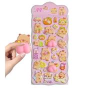 3D Puff Stickers - PVC 20x10cm 25g Embossed Design | Capybara Butt Sticker with Soft Squeeze Texture, Phone Case Decoration, Scrapbook Crafting | Cute Animal Decals Classroom, Party