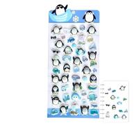 3D Puffy Stickers - Panda Penguin Removable, DIY Decals with Fun Designs, Cartoon Sticker with Scrapbook Use, Cute Stickers, Craft Supplies for Kids Girls Adults Birthday Party Favors Notebook