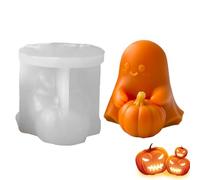 3D Pumpkin Mold In Silicone,Halloween Ghost 3D Mold Holding Pumpkin For Candle | Non-stick Tool For Candle, Soap, Chocolate And Resin Crafts