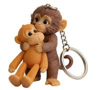 3D Punch Monkey Plush Keychains, Protect Punch The Monkey Keychain, Cute Monkeys Holding Plush Toy, Soft Stuffed Animal Keyring for Backpack Purse Car Keys (Multicolor)
