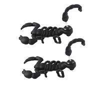 3D Punk Earrings Creative Scorpion Shape Piercing Animal Earrings Fashion Double Sided Stud Halloween Weird for Women Men 2pcs Black